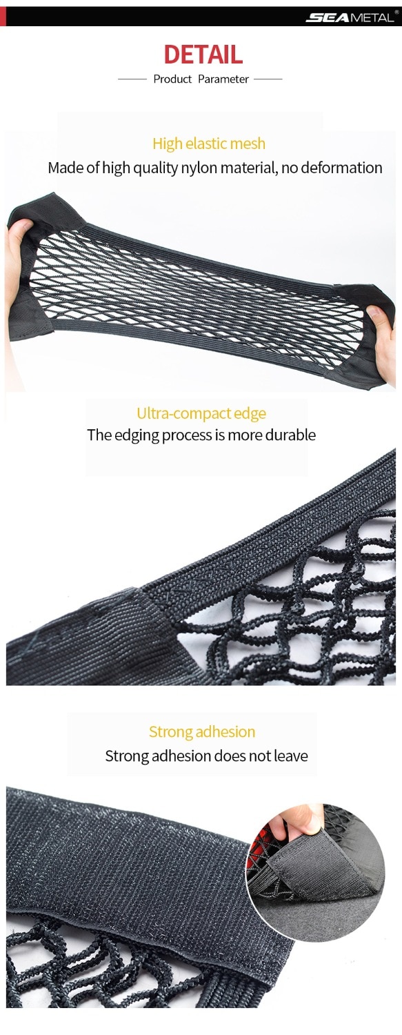 Car Accessories Organizer Car Trunk Net Nylon SUV Auto Cargo Storage Mesh Holder Universal For Cars Luggage Nets Travel Pocket Universal Car Storage Mesh Holder