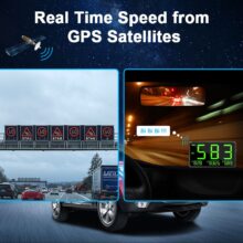 Vjoy GPS Speedometer 4.5″ C80 Speed Odometer Mileage HUD Display Digital Speed Alarm MPH KMH Altitude Display Projector 3” C60s Vjoy GPS Speedometer 4.5