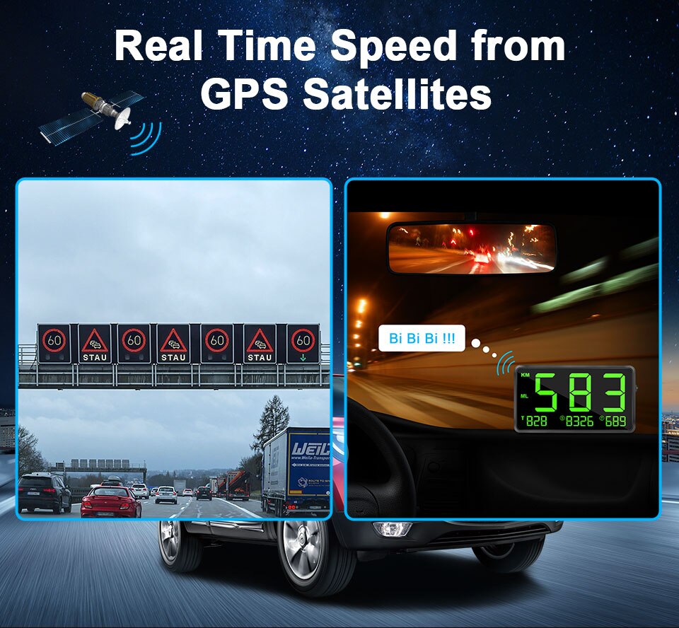 HUD GPS car speedometer