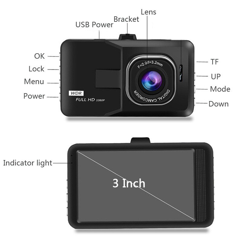 2021 New Dash Cam Car DVR Video Recorder Dashcam 3 Dash cam car DVR video recorder