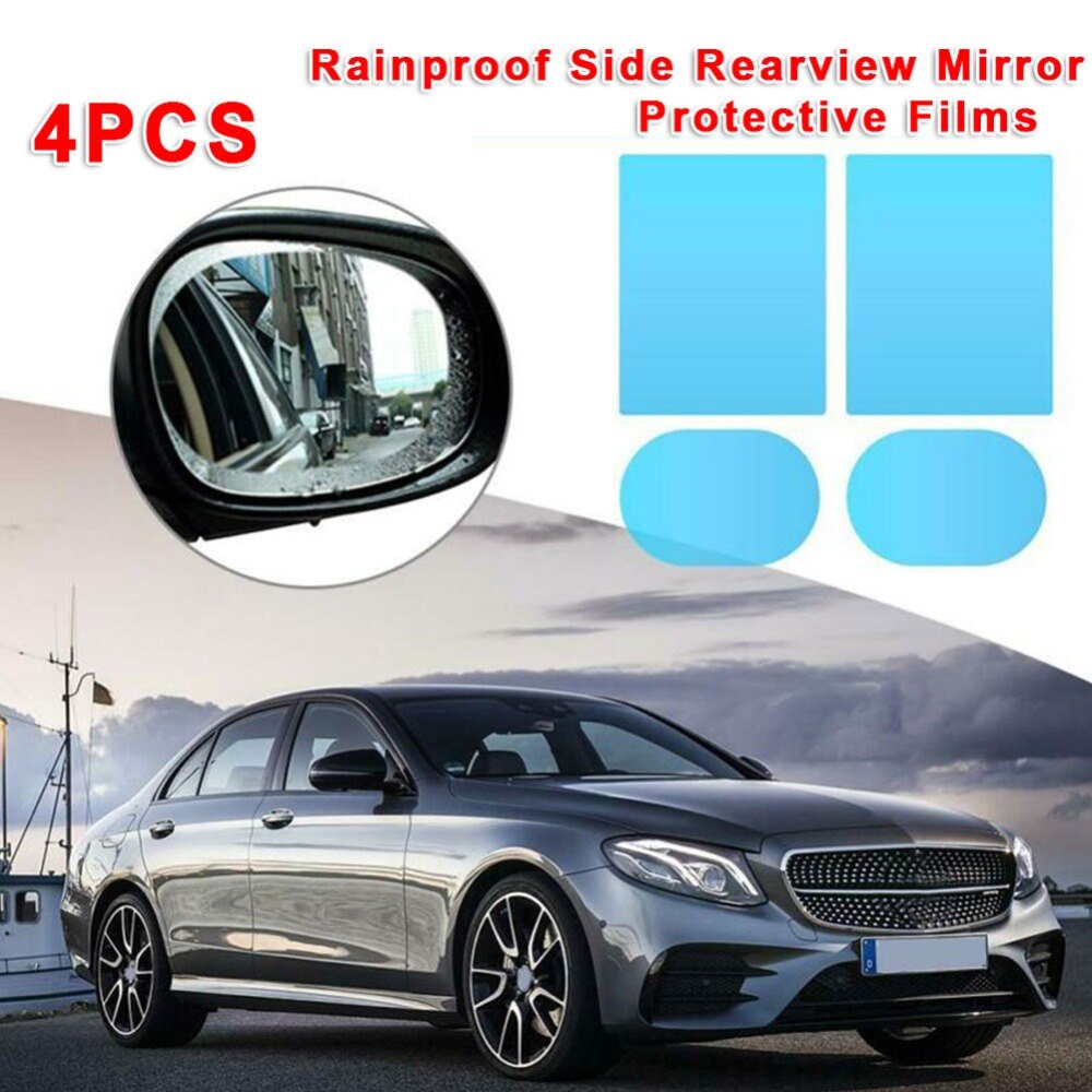 4Pcs Window Film Car Rear Mirror Protective Film Clear Rainproof Protective Anti-glare Clear Soft Anti Fog Film Car Accessories Car Mirror Protective Film Clear Rainproof Anti-glare Anti Fog