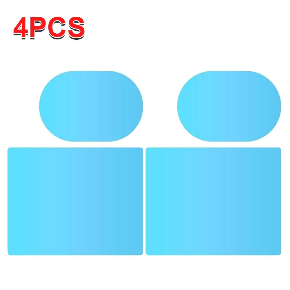 4Pcs Window Film Car Rear Mirror Protective Film Clear Rainproof Protective Anti-glare Clear Soft Anti Fog Film Car Accessories Car Mirror Protective Film Clear Rainproof Anti-glare Anti Fog