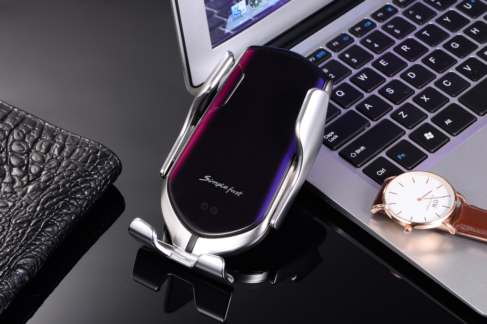 Automatic Clamping 10W Wireless Charger Car Phone Holder Smart Infrared Sensor Air Vent Mount 