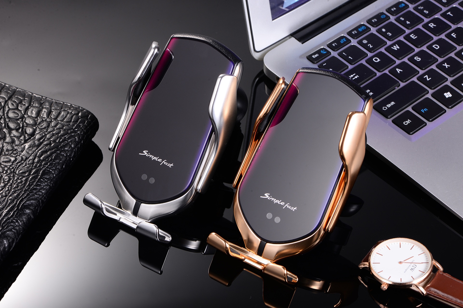 Automatic Clamping 10W Wireless Charger Car Phone Holder Smart Infrared Sensor Air Vent Mount 