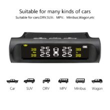 Car TPMS Tyre Pressure Monitoring System Solar Power Digital LCD Display Auto Security Alarm Systems Pressure External Sensor Car TPMS Tyre Pressure Monitoring System Solar Power Digital LCD Display Auto Security Alarm Systems Pressure External Sensor
