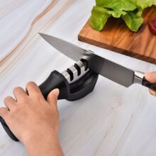 Knife Sharpener 3-Stage With 1 More Replace Sharpener Manual Kitchen Knife Sharpening Tool For All Knives Kitchen Tools Knife Sharpener 3-Stage With 1 More Replace Sharpener Manual Kitchen Knife Sharpening Tool For All Knives Kitchen Tools