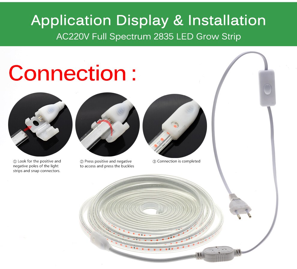 LED Grow Strip Full Spectrum Waterproof AC220V LED Grow Light 2835 LED Phyto lamps For Plants Flowers Greenhouses Hydroponic LED Grow Strip Full Spectrum Waterproof AC220V LED Grow Light 2835 LED Phyto lamps For Plants Flowers Greenhouses Hydroponic