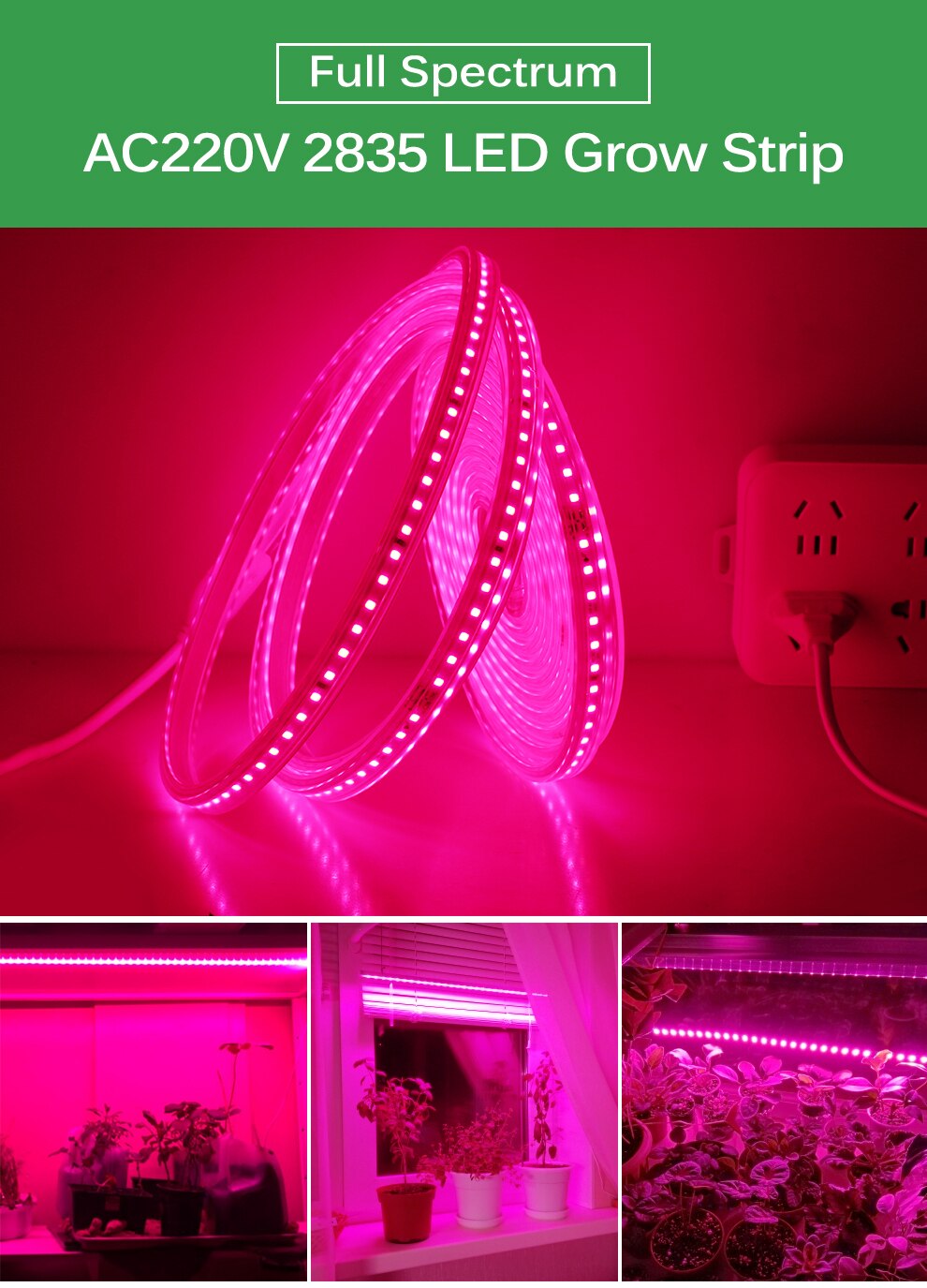 LED Grow Strip Full Spectrum Waterproof AC220V LED Grow Light 2835 LED Phyto lamps For Plants Flowers Greenhouses Hydroponic LED Grow Strip Full Spectrum Waterproof AC220V LED Grow Light 2835 LED Phyto lamps For Plants Flowers Greenhouses Hydroponic