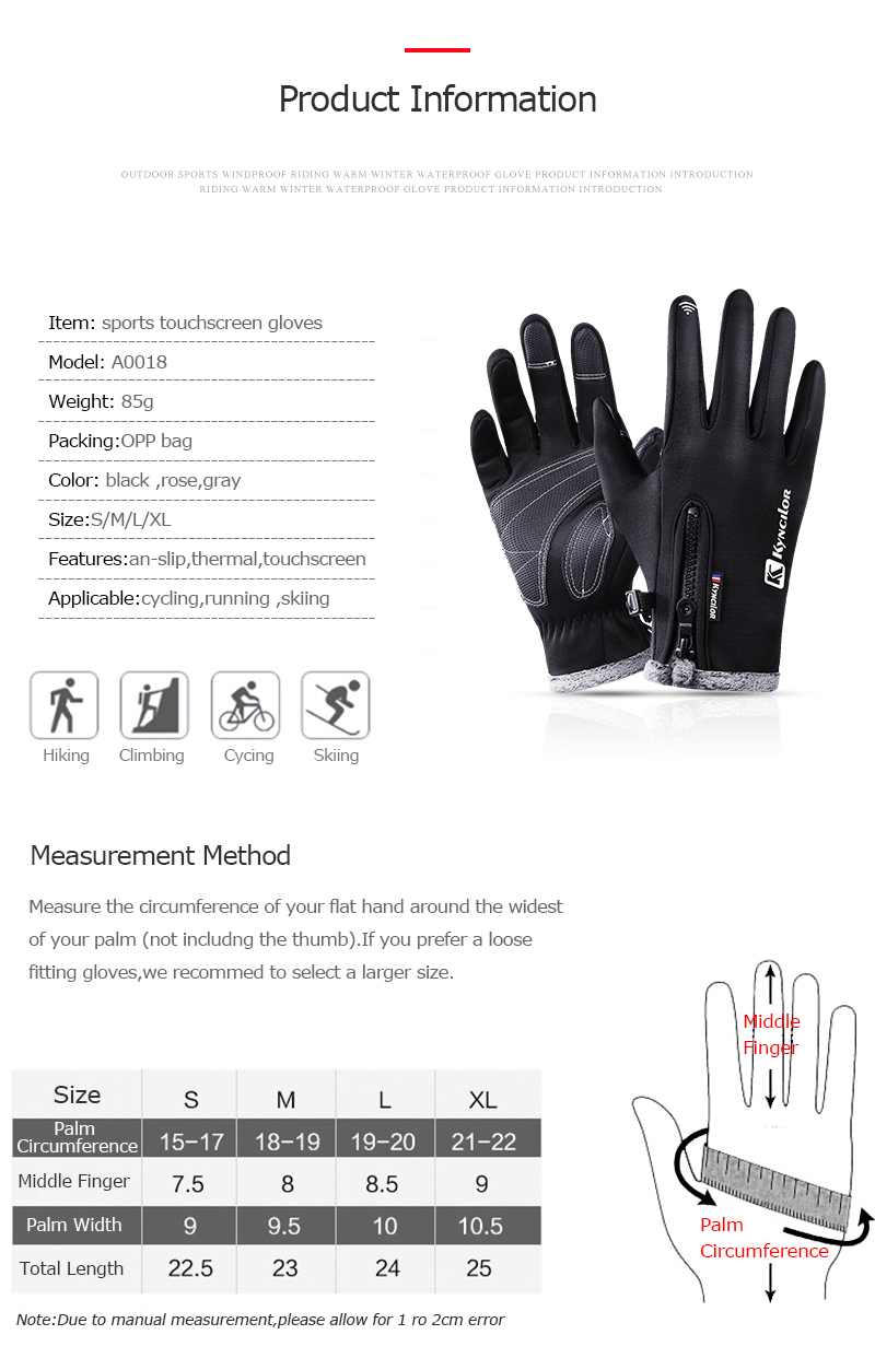 Thermal Touchscreen Anti-Slip Windproof Cycling Gloves 