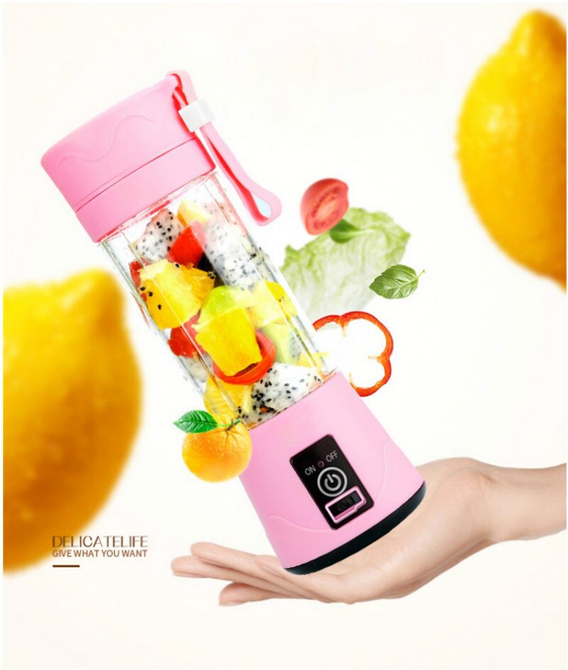 DTVANE 6 Cutter Head Smoothie Blender Electric Juicer Machine Portable Blender Mini Food Processor Personal Lemon Squeezer
