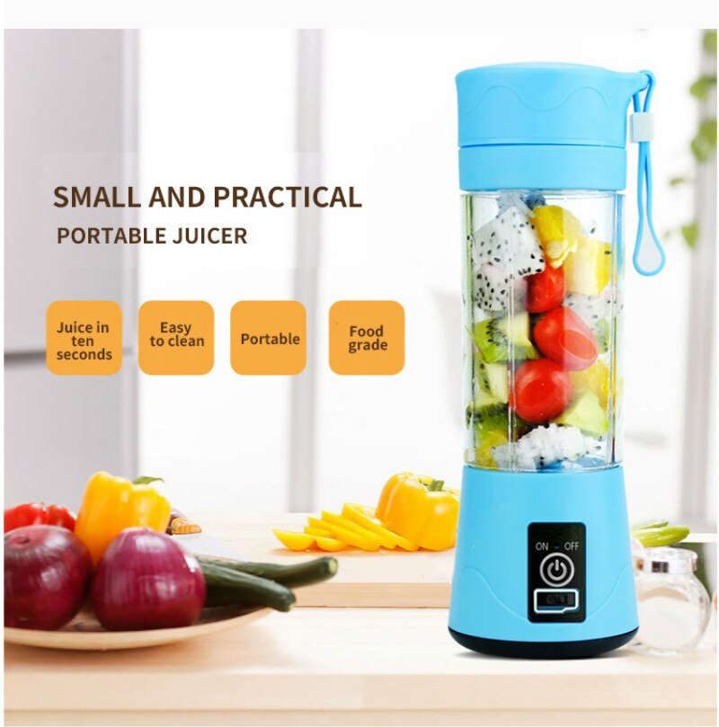 DTVANE 6 Cutter Head Smoothie Blender Electric Juicer Machine Portable Blender Mini Food Processor Personal Lemon Squeezer