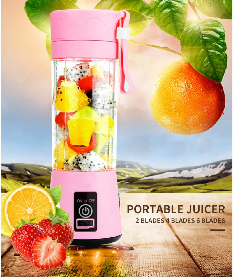 DTVANE 6 Cutter Head Smoothie Blender Electric Juicer Machine Portable Blender Mini Food Processor Personal Lemon Squeezer