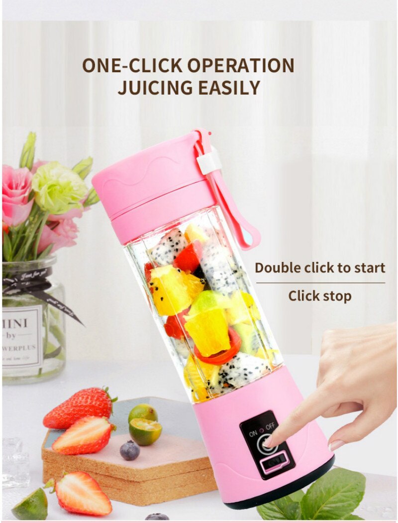 DTVANE 6 Cutter Head Smoothie Blender Electric Juicer Machine Portable Blender Mini Food Processor Personal Lemon Squeezer