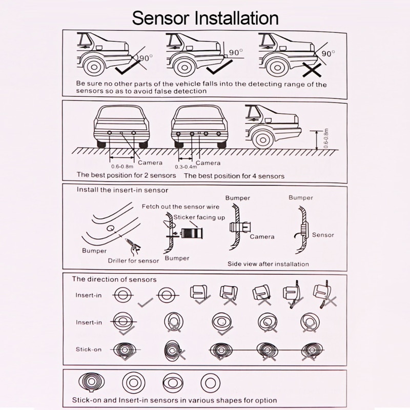 Car Led Parking Sensor Auto Car Detector Display Reverse Backup System With 4 Sensors Car Led Parking Sensor Auto Car Detector Display Reverse Backup System With 4 Sensors