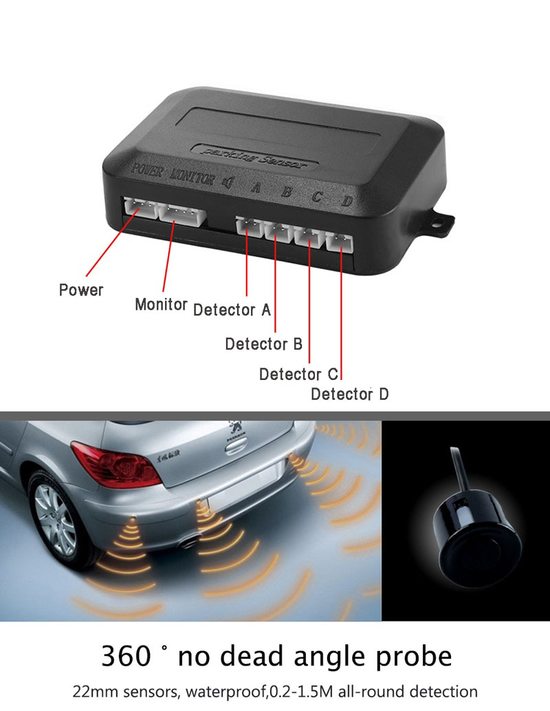 Car Led Parking Sensor Auto Car Detector Display Reverse Backup System With 4 Sensors Car Led Parking Sensor Auto Car Detector Display Reverse Backup System With 4 Sensors