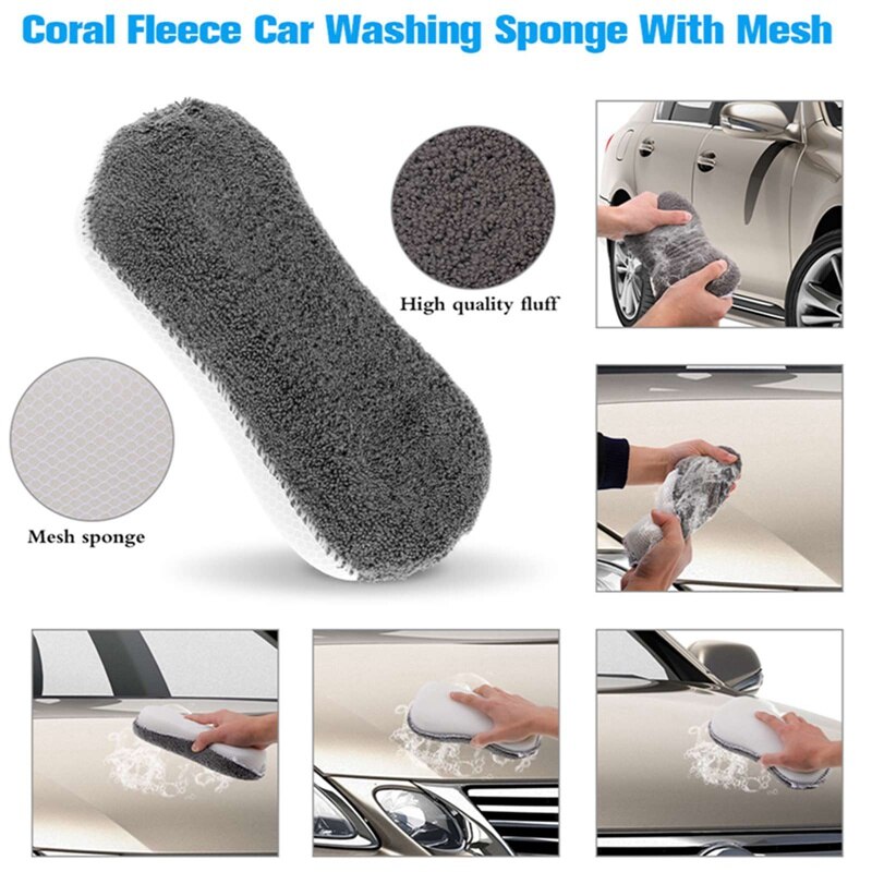 9pcs/Set Auto Cleaning Tools Microfiber Towel Car Tire Brush Soft Absorbancy Glove Detailing Car Motorcycle Washer Care Set