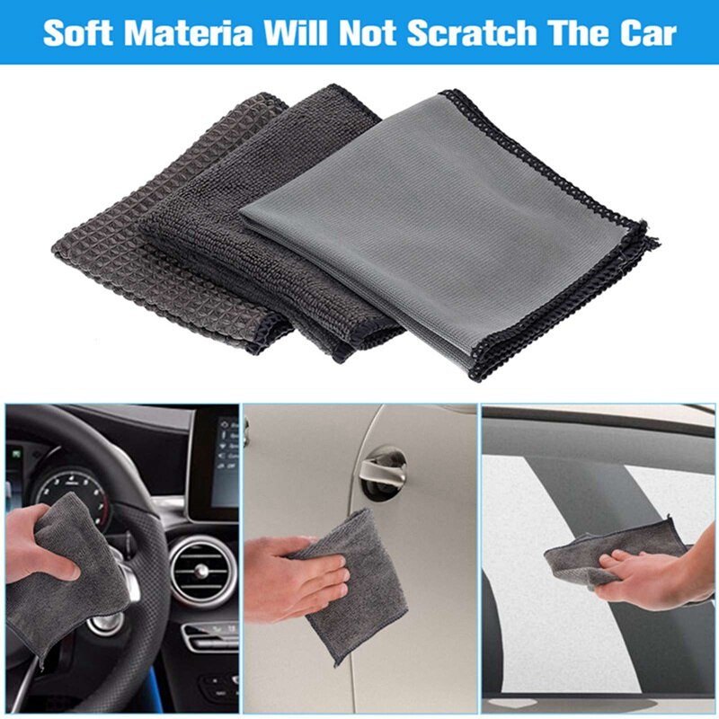 9pcs/Set Auto Cleaning Tools Microfiber Towel Car Tire Brush Soft Absorbancy Glove Detailing Car Motorcycle Washer Care Set