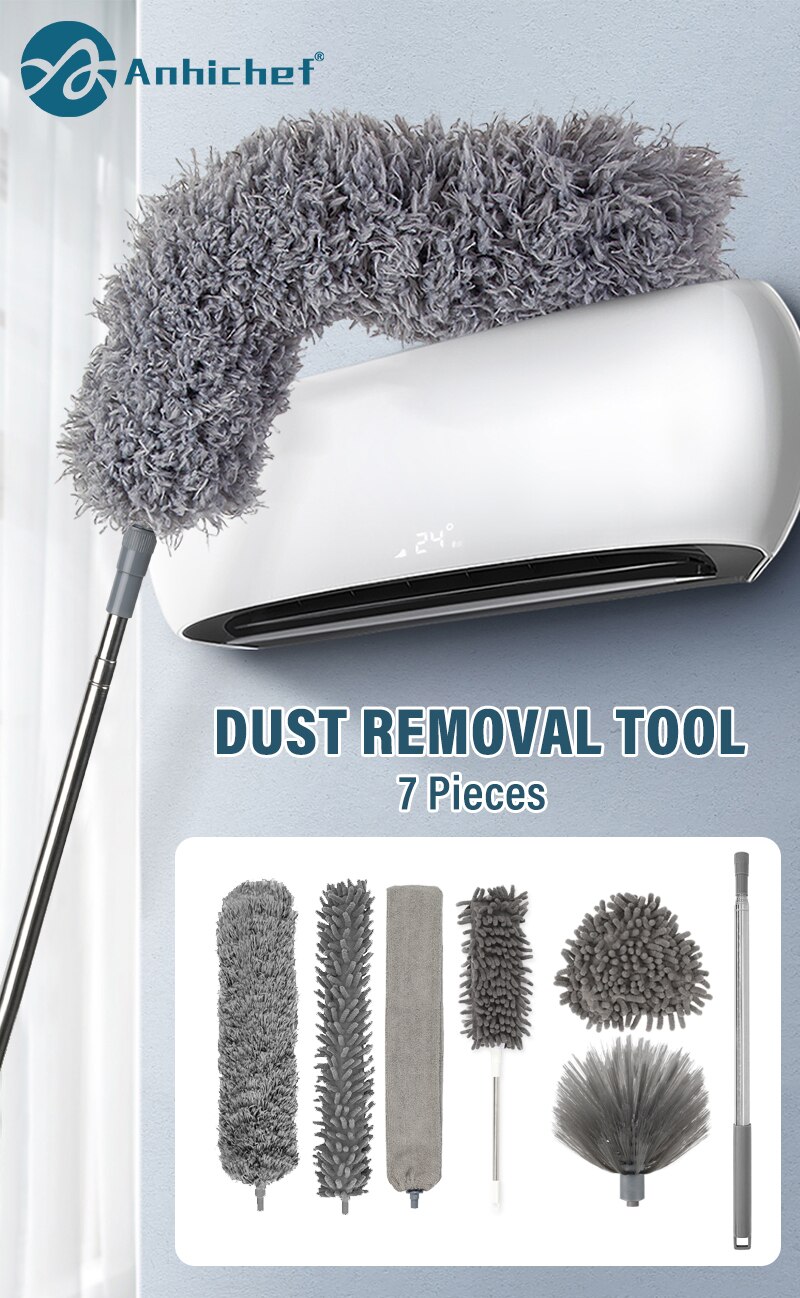 Dust Cleaning Brush Set Telescopic Microfiber Dust Removal Dusters Bendable Dust Brush For Car Furniture Household Cleaning