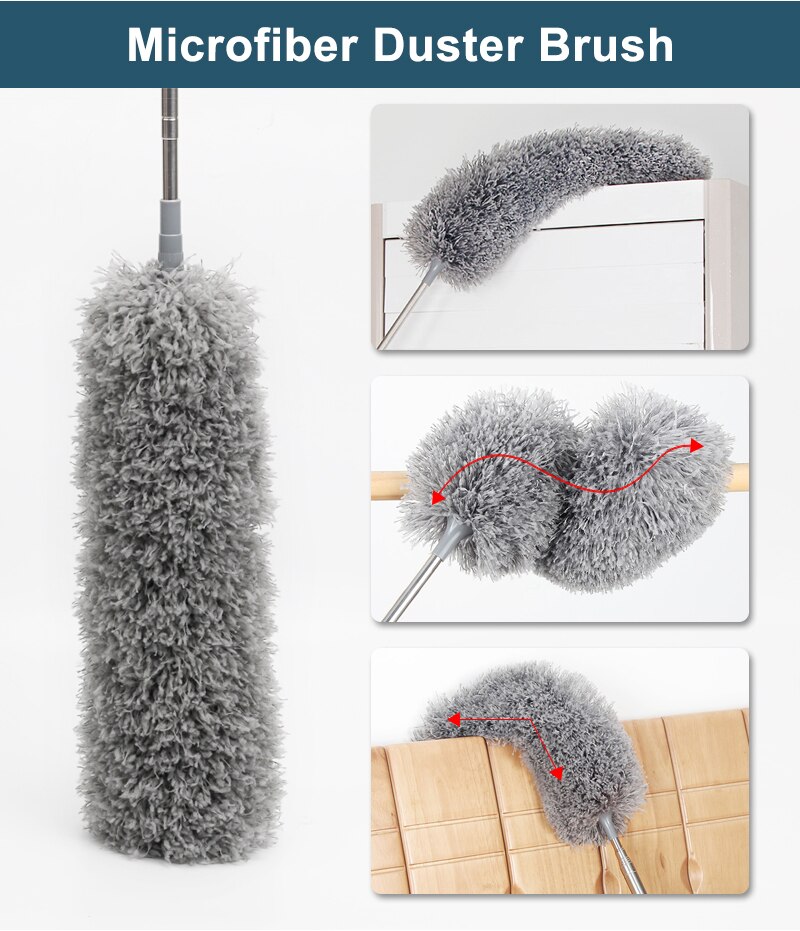 Dust Cleaning Brush Set Telescopic Microfiber Dust Removal Dusters Bendable Dust Brush For Car Furniture Household Cleaning