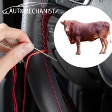 Universal Genuine Leather Steering Wheel Cover 37CM-38CM Anti-Slip Braiding Cover for Steering Wheel Cowhide Steering Protector Universal Genuine Leather Steering Wheel Cover 37CM-38CM Anti-Slip Braiding Cover for Steering Wheel Cowhide Steering Protector