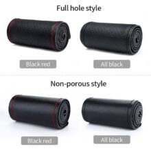 Universal Genuine Leather Steering Wheel Cover 37CM-38CM Anti-Slip Braiding Cover for Steering Wheel Cowhide Steering Protector Universal Genuine Leather Steering Wheel Cover 37CM-38CM Anti-Slip Braiding Cover for Steering Wheel Cowhide Steering Protector