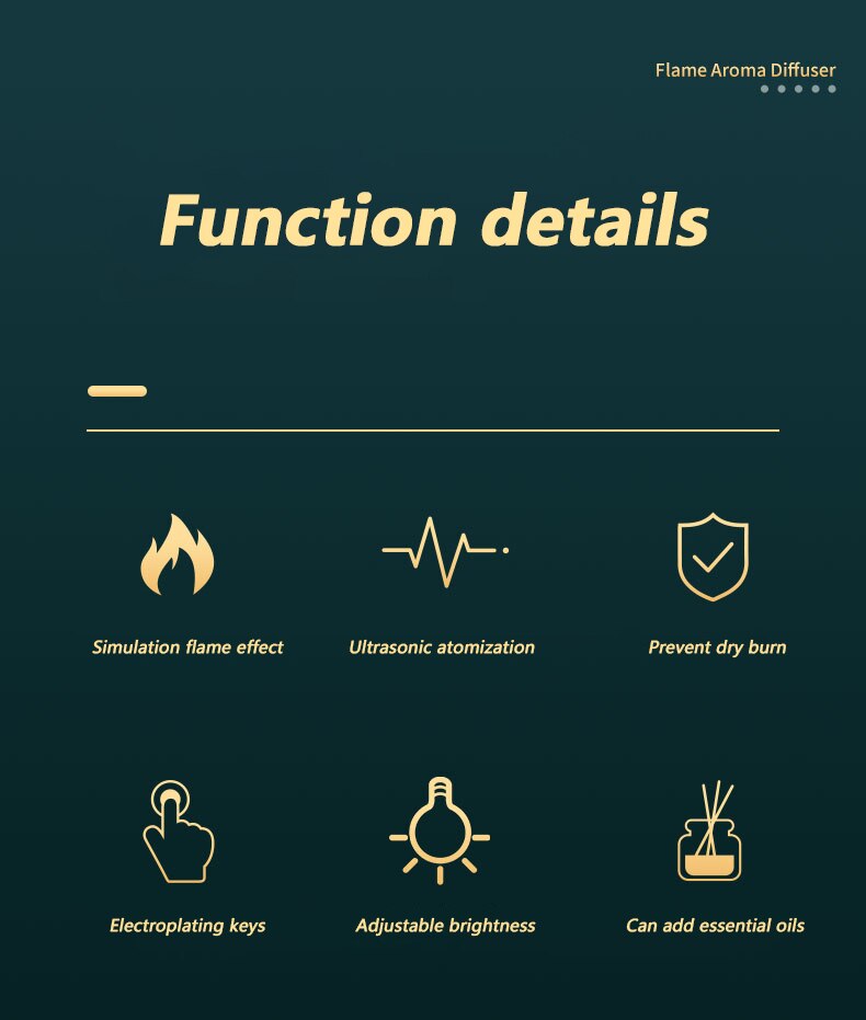 Essential Oil Diffuser Simulation Flame Ultrasonic Humidifier 180ML USB Essential Oil Diffuser Simulation Flame Ultrasonic Humidifier Home Office Air Freshener Fragrance Sooth Sleep Atomizer