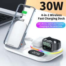 2022 30W 4 in 1 Wireless Chargers For iPhone 13 12 11Pro Max Fast Charging Dock Station For Apple Watch 7 6/Airpods Pro Charger 2022 30W 4 in 1 Wireless Chargers For iPhone 13 12 11Pro Max Fast Charging Dock Station For Apple Watch 7 6/Airpods Pro Charger